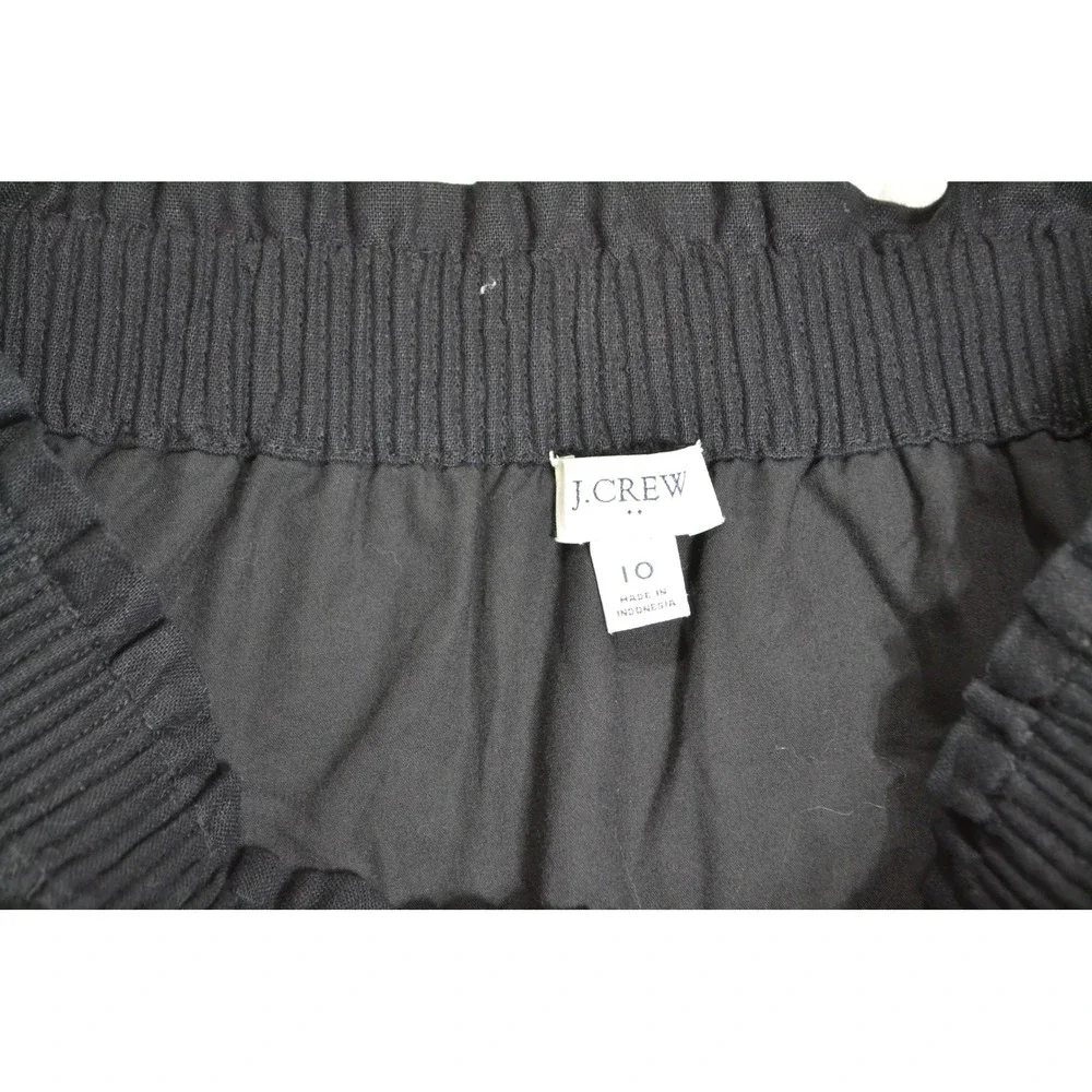 J. Crew Linen & Cotton Blend Scalloped Hem Skirt, Sz 10, Elastic Pull On & Lined